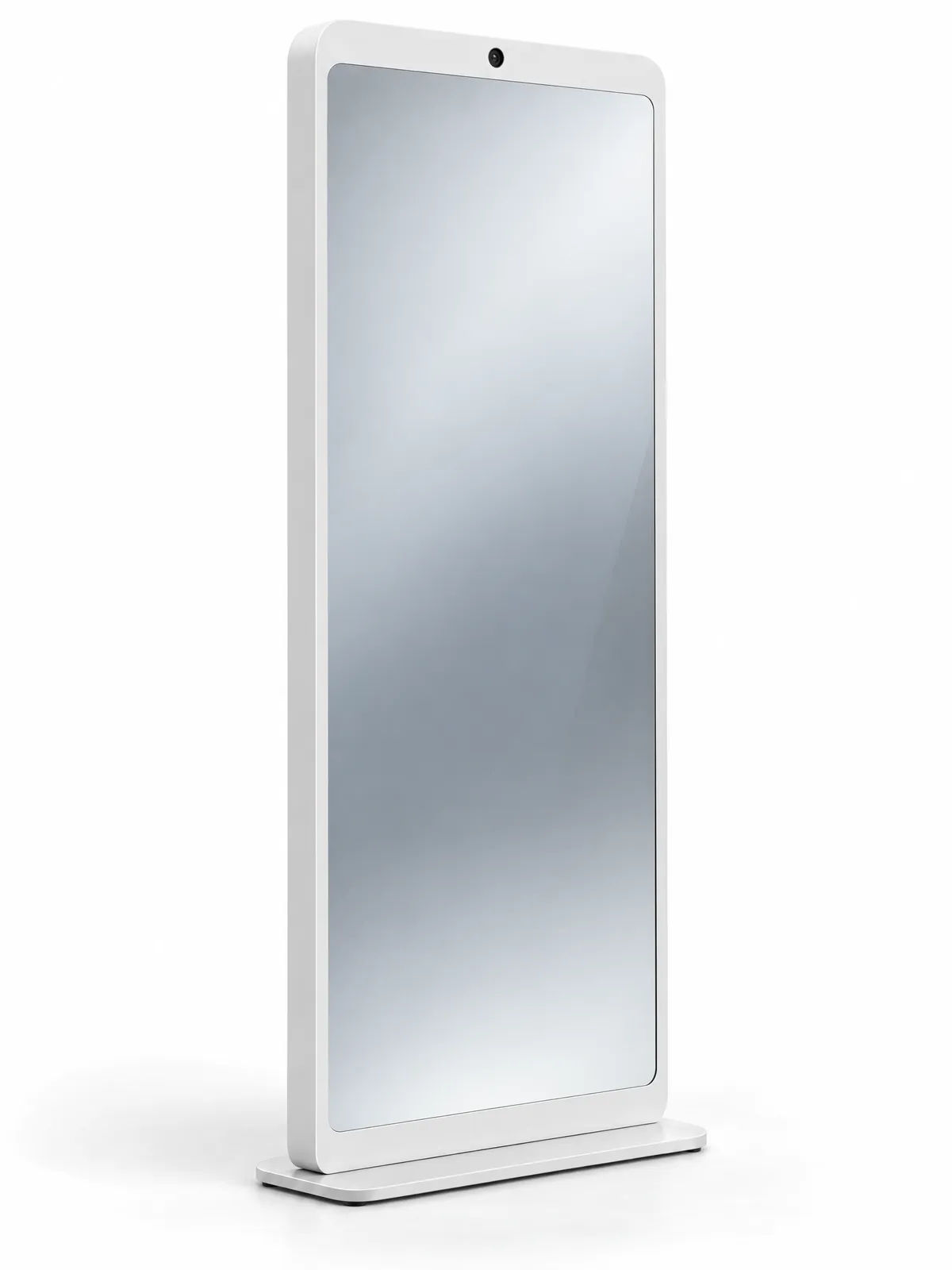 The white freestanding mirror screen